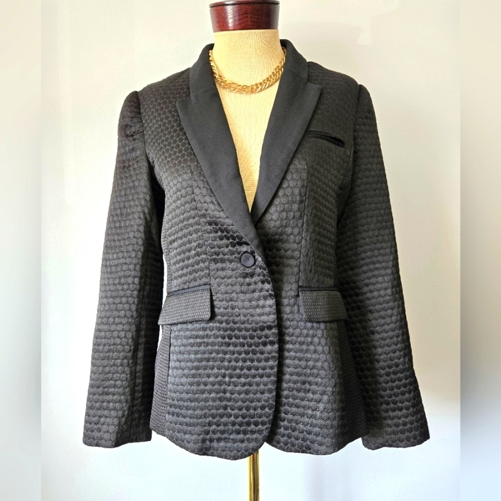Linea Domani Black Textured Women's Blazer. Size 6